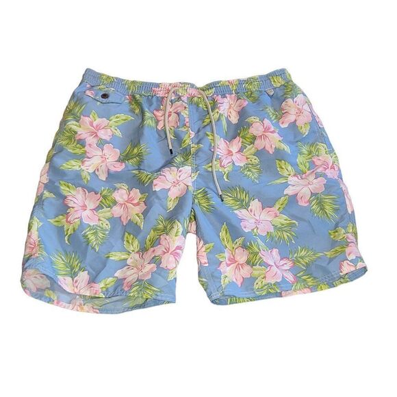 Polo‎ Ralph Lauren Swim Trunks Men Sz XXL Big & Tall Floral Aloha Travel Summer - Picture 1 of 7